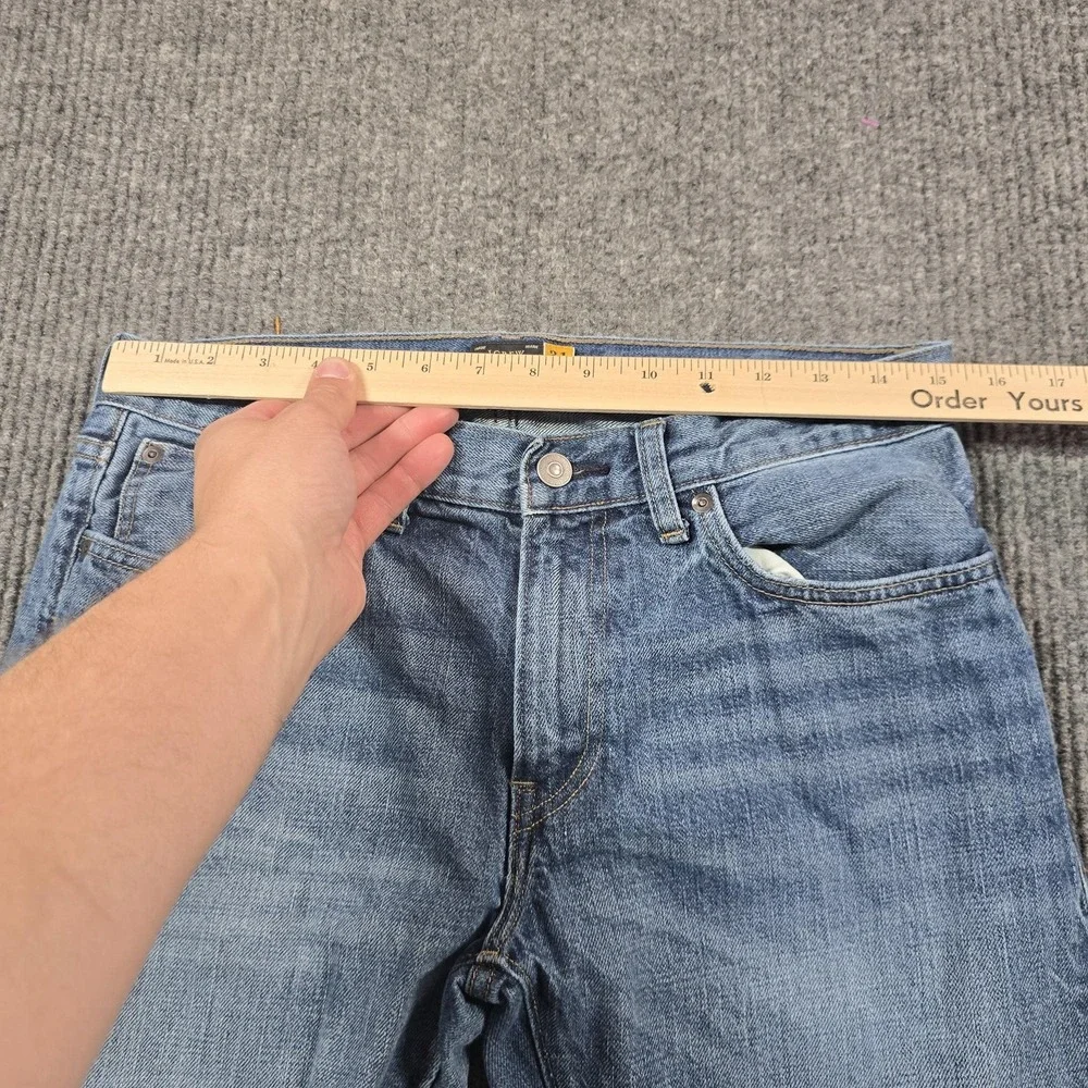 J.CREW 484 Jeans Mens 31x32 Blue Light Wash Straight Slim‎ Denim Zip Fly 30x30
